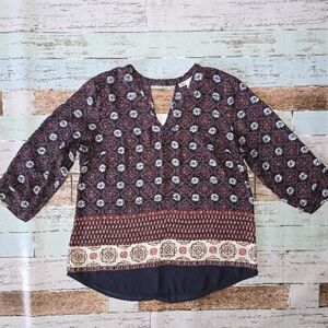 DR2 Brown V-Neck Tunic Top